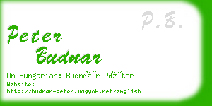 peter budnar business card